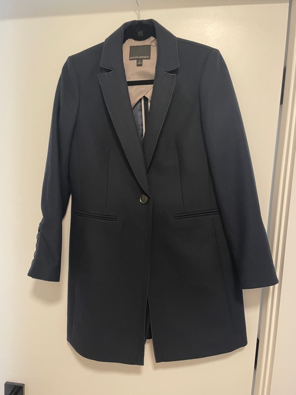 Banana Republic Navy Single-Button Coat